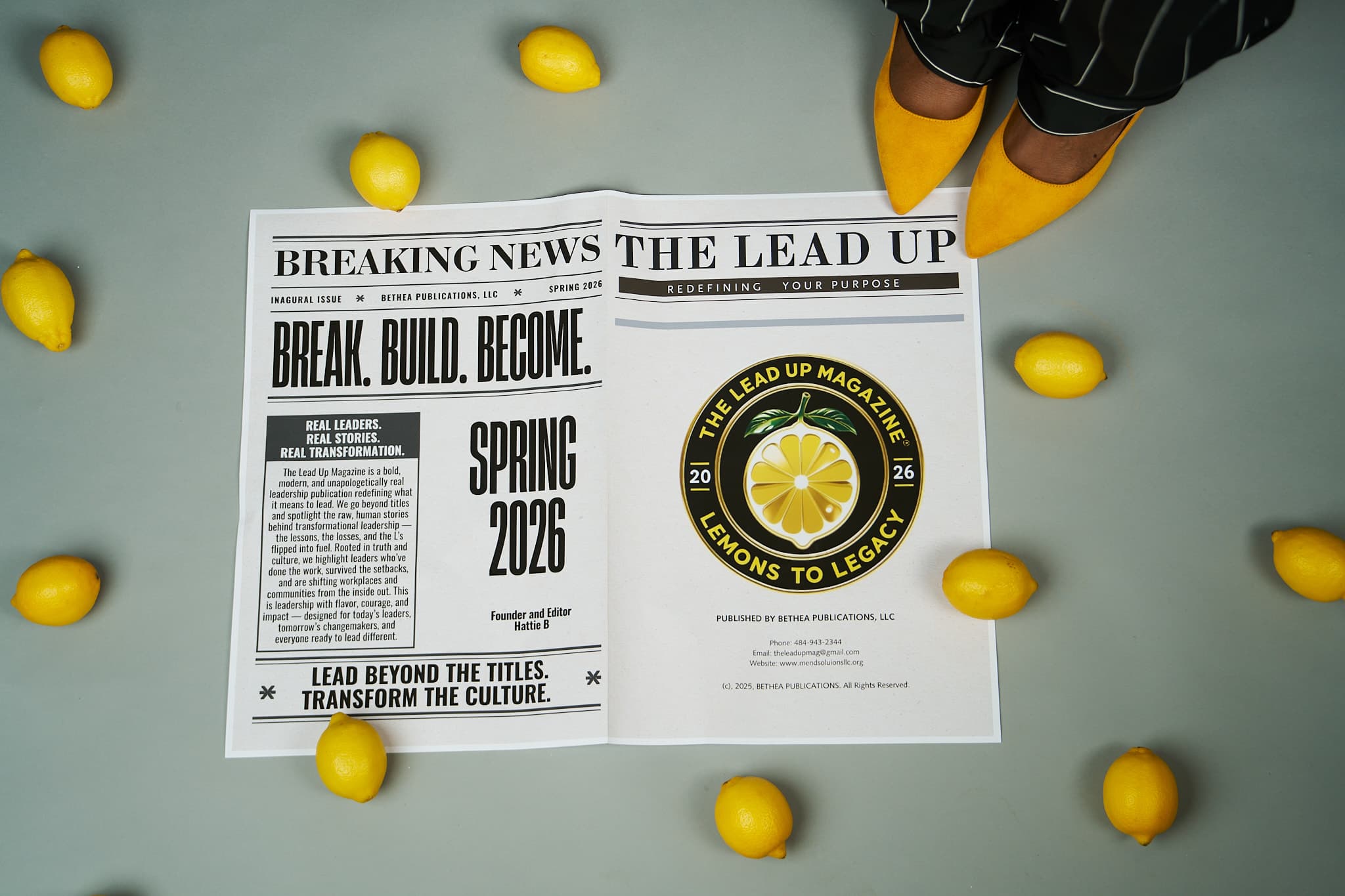 The Lead Up Magazine launch cover with lemons